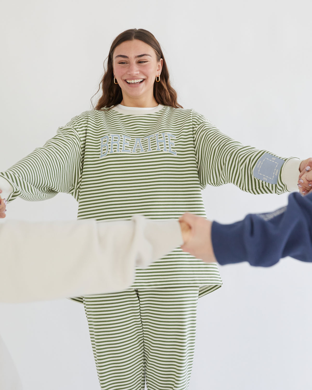 Breathe Striped Crewneck