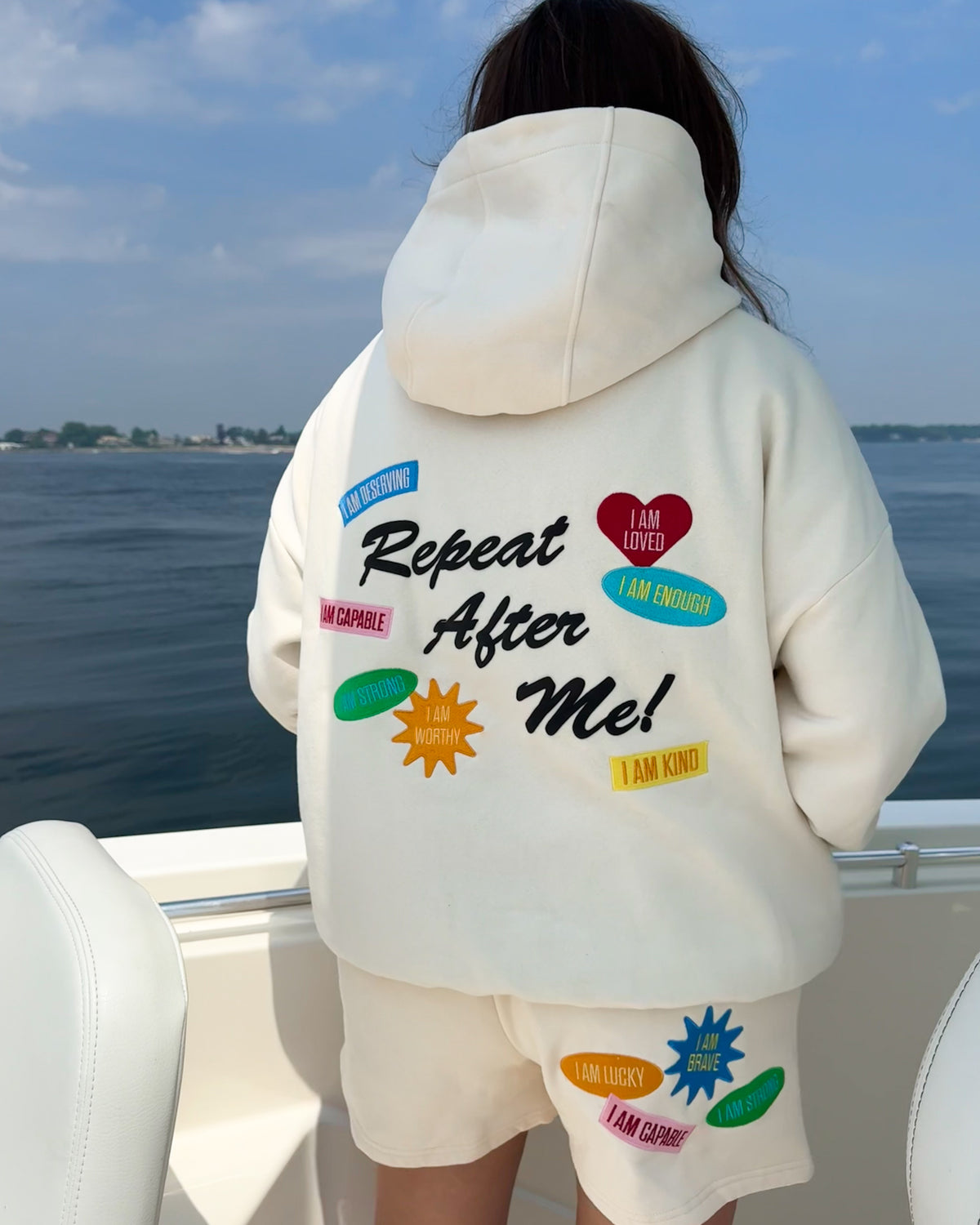 Repeat After Me Patchwork Hoodie