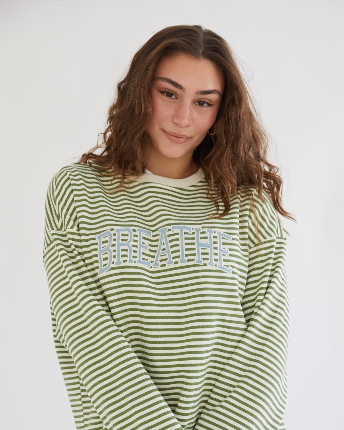 Breathe Striped Crewneck