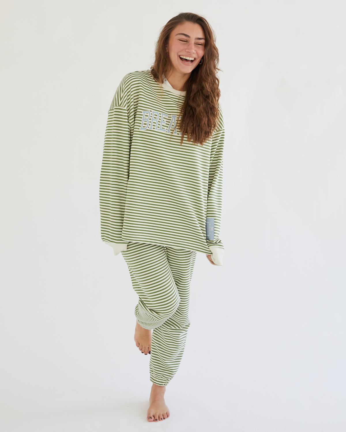 Breathe Striped Crewneck