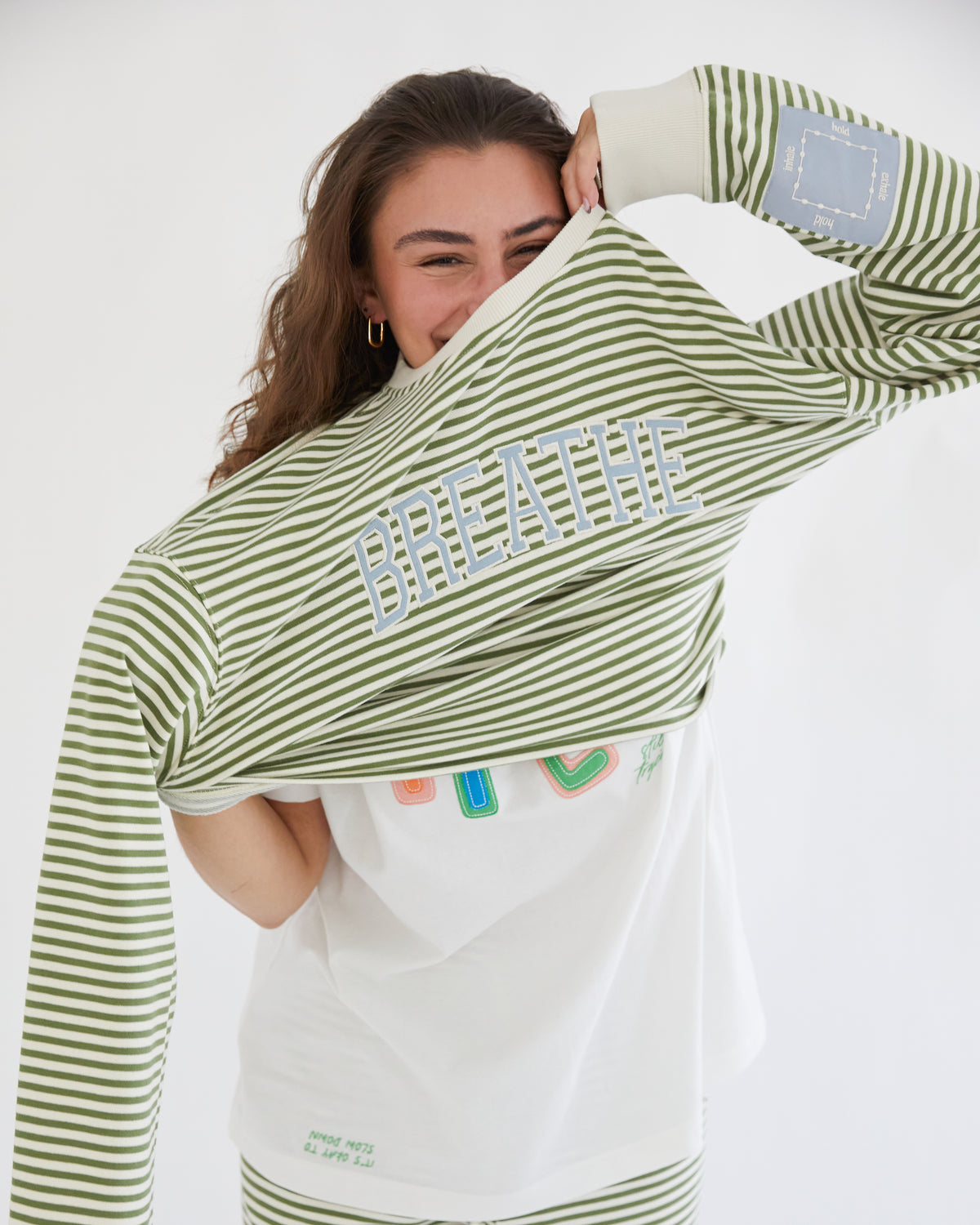 Breathe Striped Crewneck