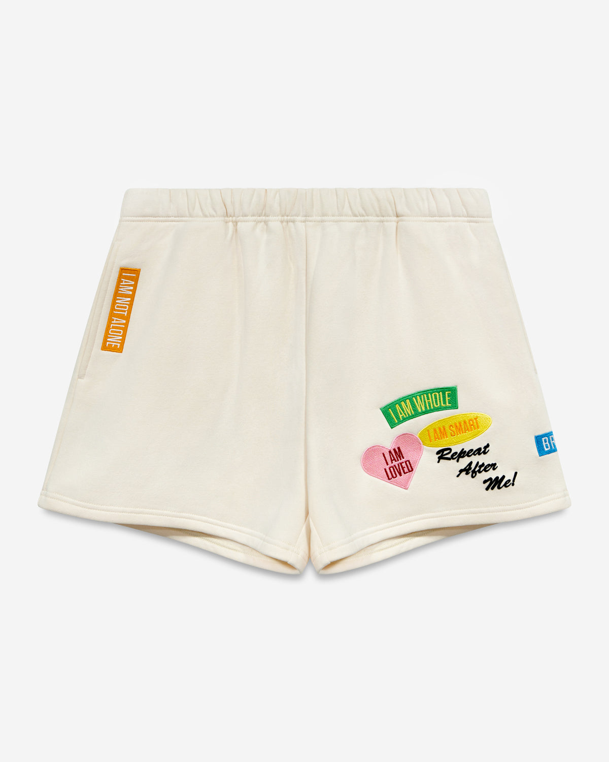 Repeat After Me Patchwork Sweatshorts